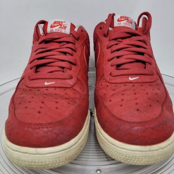 Nike Air Force 1 '07 LV8 718152-606 Low Red Croc Leather Sneaker Men's Sz 8.5 US - Picture 2 of 8